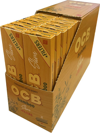 Ocb Bamboo Foițe de Țigări Rulate King Size Slim cu Hârtie de țigări 32 foi 1buc