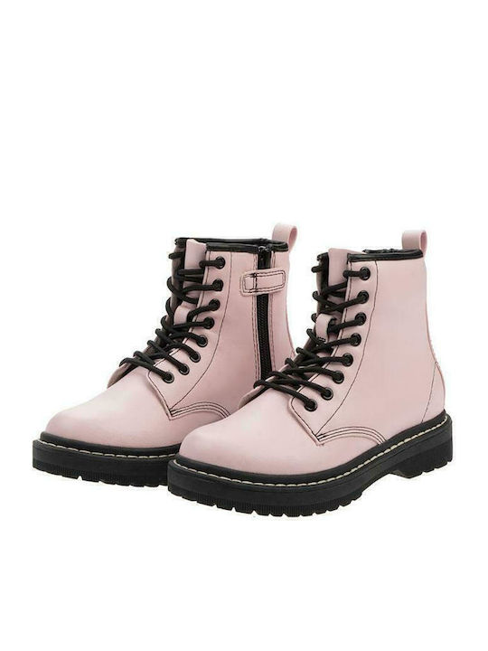 Doris Rosa Anatomisch Lederne Kinderstiefel mit Reißverschluss Rosa