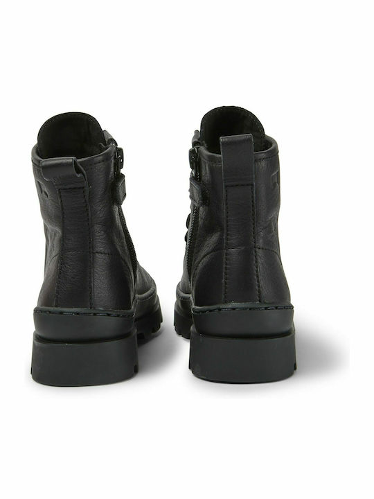 Brutus Anatomical Leather Kids Boots with Laces Black