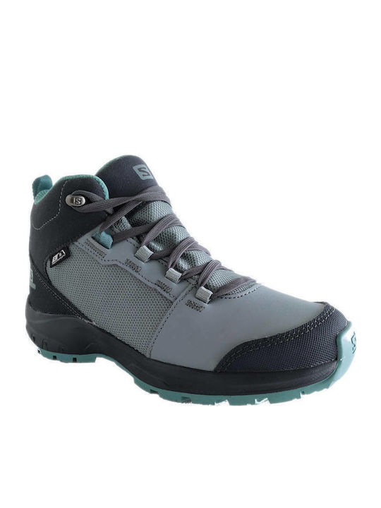 Kids Waterproof Leather Hiking Boots Outward Turquoise 409724