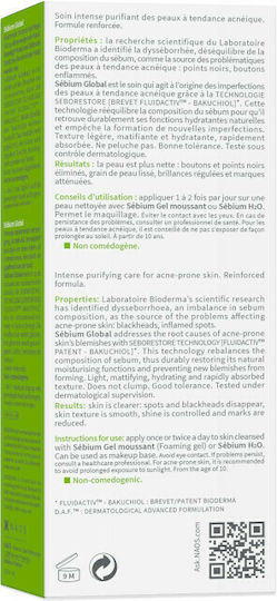 Bioderma Sebium 24ωρη Ενυδατική Λεπτόρρευστη Κρέμα Προσώπου κατά των Ατελειών & της Ακμής με Πρεβιοτικά 30ml