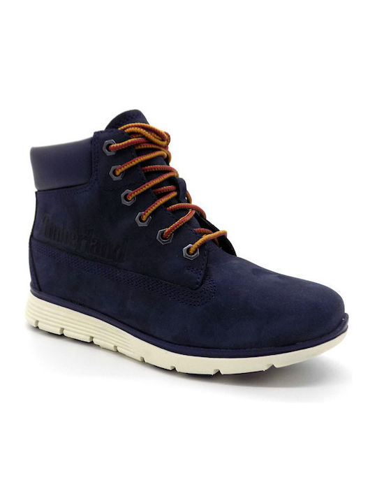 Killington Leather Kids Boots with Zipper Navy Blue