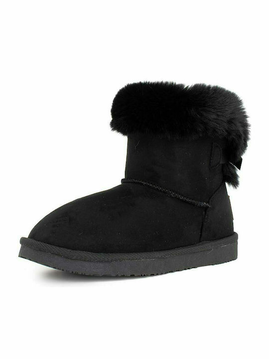 Suede Παιδικά Μποτάκια Μαύρα