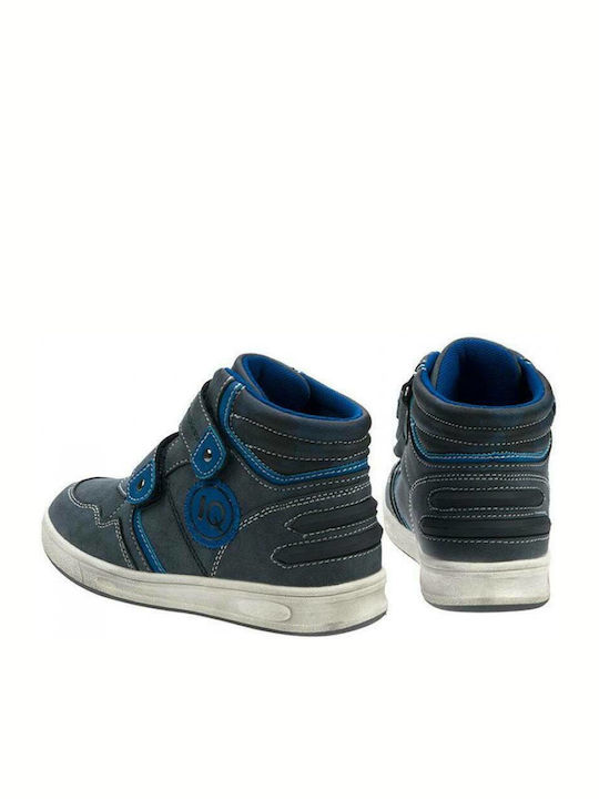 Zinon Leather Kids Boots with Velcro Blue