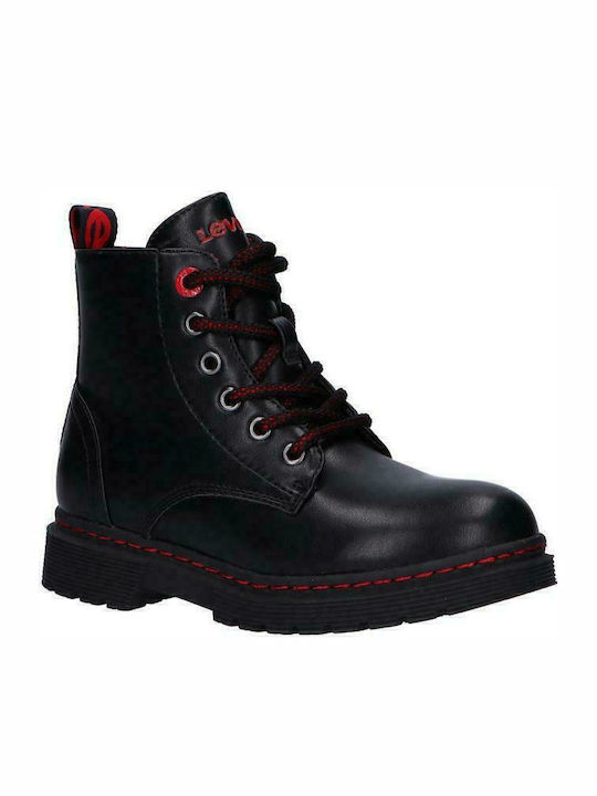 Catherine Leather Kids Boots with Zipper Black