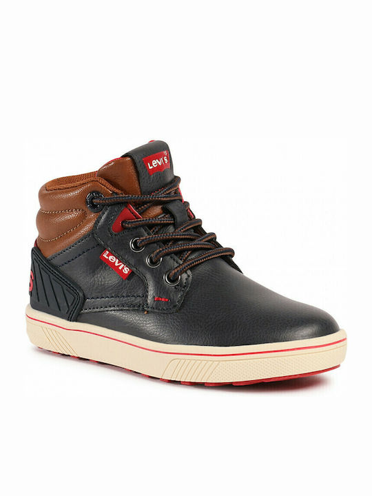 Portland Leather Kids Boots with Laces Blue