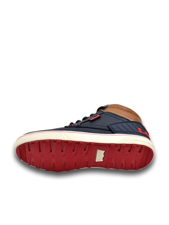 Portland Leather Kids Boots with Laces Blue