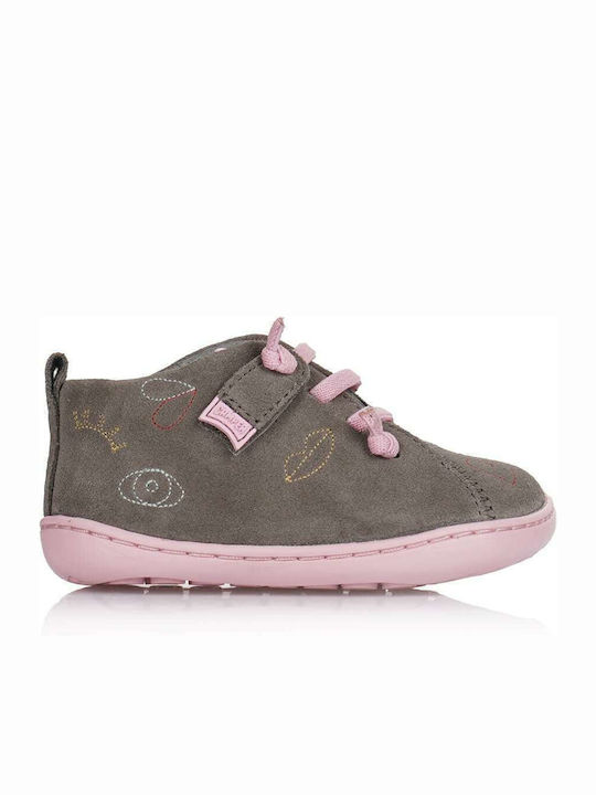 Peu Cami Kids Leather Anatomic Boots with Lace Khaki