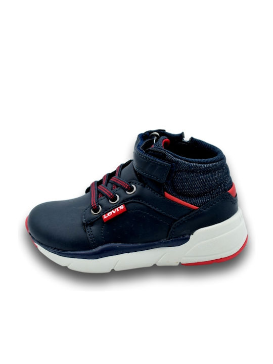 Aspen Leather Kids Boots with Laces Navy Blue