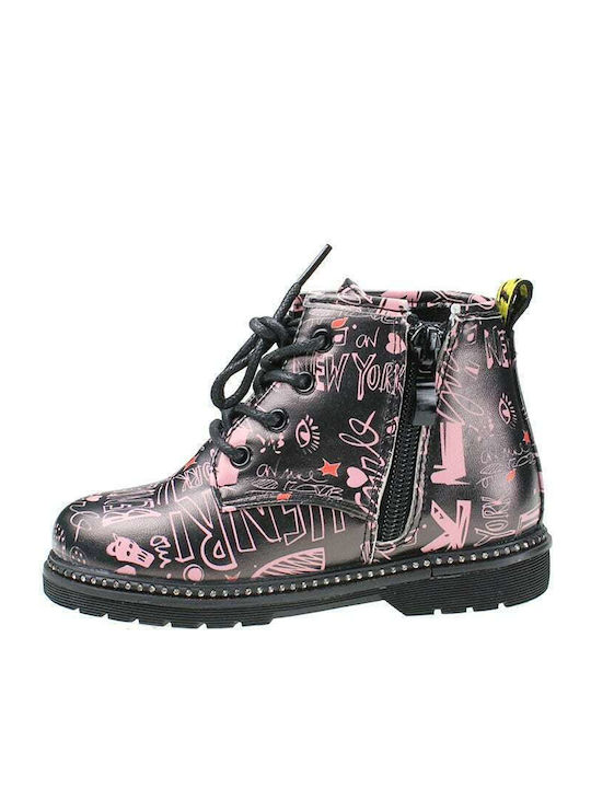 Lederne Kinderstiefel mit Reißverschluss Gray