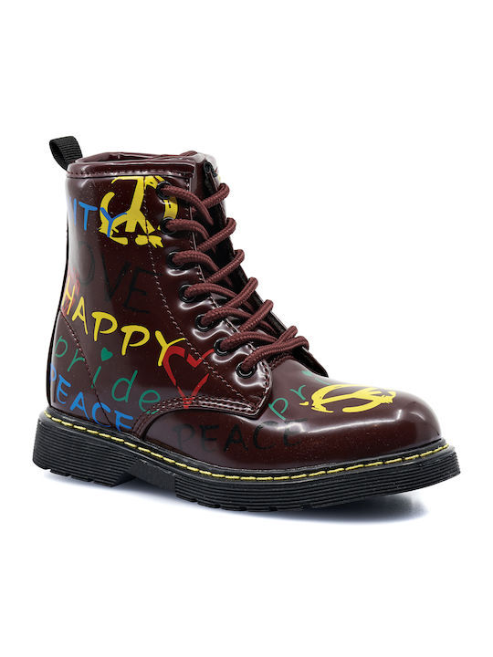 Kids Boots with Zipper Burgundy