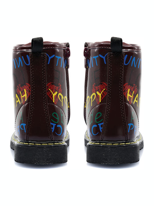 Kids Boots with Zipper Burgundy