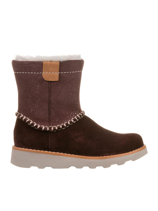 Crown Piper T Suede Παιδικά Μποτάκια με Φερμουάρ Μπορντό