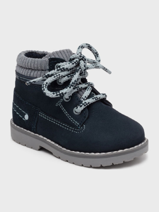 Lederne Kinderstiefeletten mit Reißverschluss Marineblau