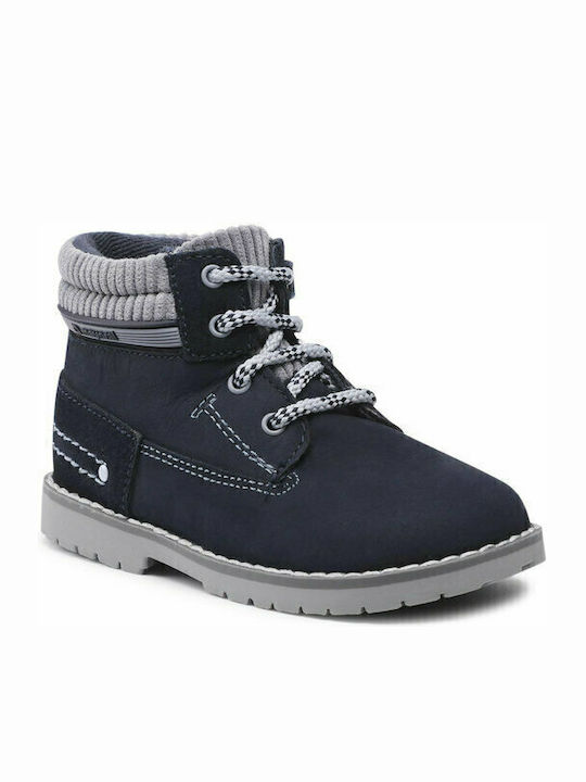 Lederne Kinderstiefeletten mit Reißverschluss Marineblau