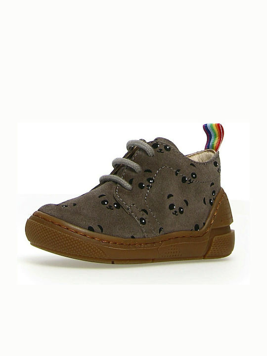 High Freedom Anatomical Suede Kids Boots with Velcro Gray