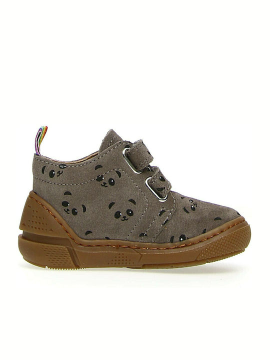 High Freedom Anatomical Suede Kids Boots with Velcro Gray