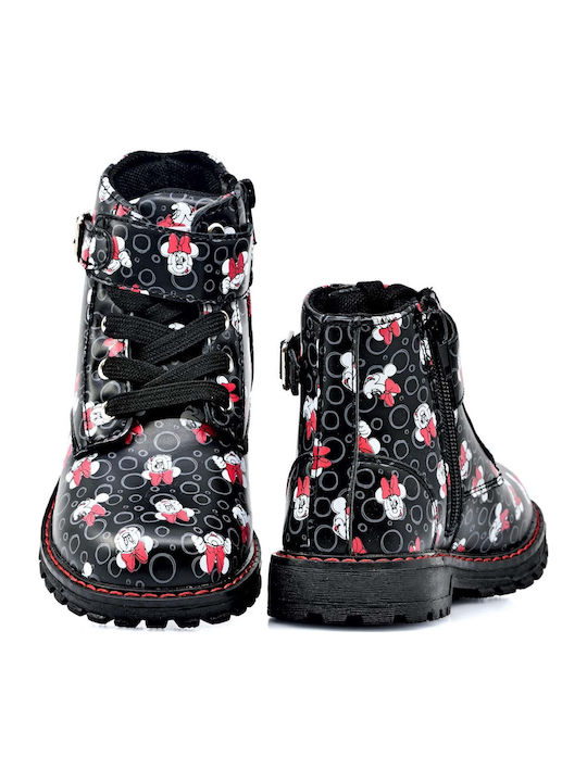 Leather Kids Boots with Zipper Black