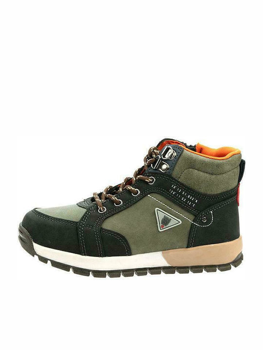 Kinderstiefeletten mit Schnürsenkeln Khaki