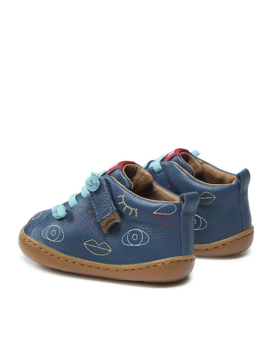 Peu Cami Kids Leather Anatomic Boots with Lace Blue