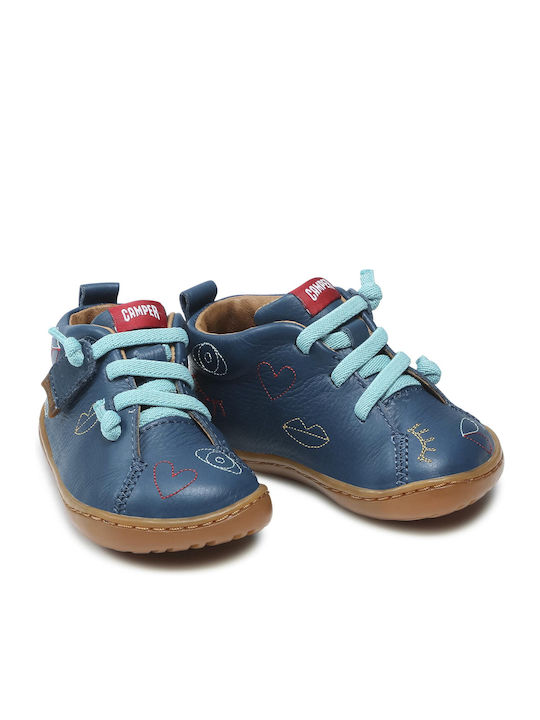 Peu Cami Kids Leather Anatomic Boots with Lace Blue
