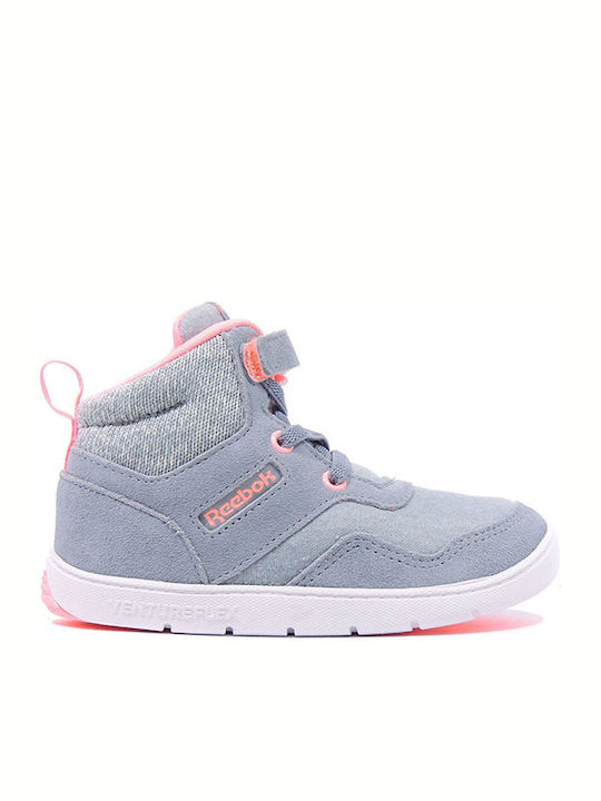 Ventureflex Sneaker Boot Leather Kids Boots with Laces Gray