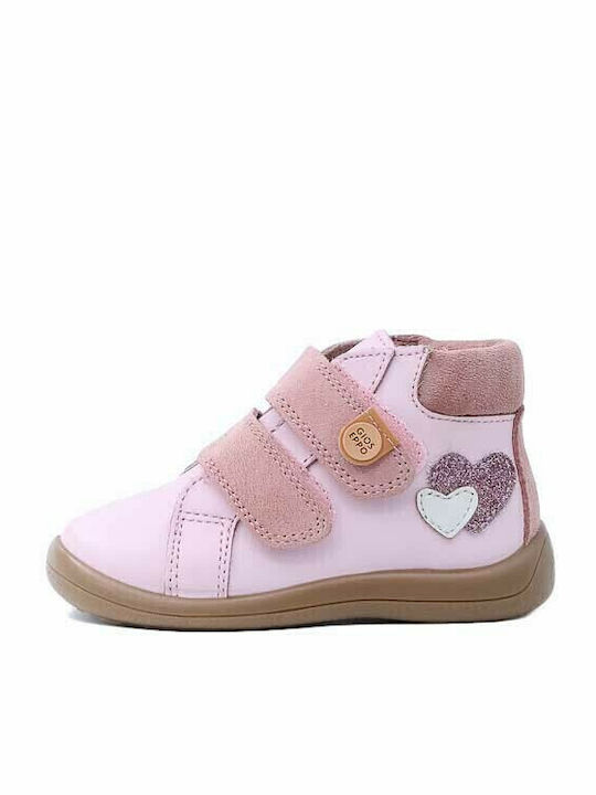 64105 Ghete Copii din Piele cu Velcro Roz