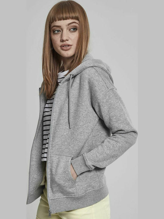 Women's Sweatshirt Jacket Hooded Gray