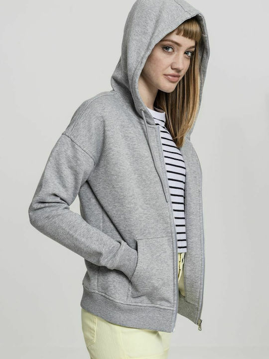 Women's Sweatshirt Jacket Hooded Gray