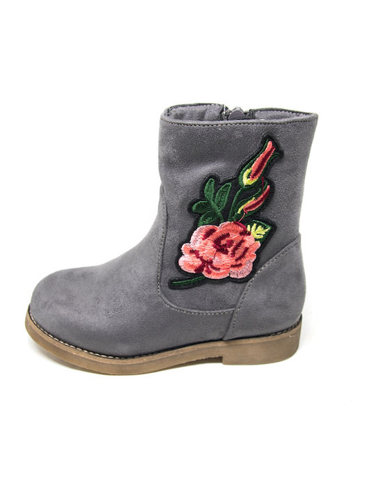 Kelly Suede Kinderstiefeletten mit Reißverschluss Gray