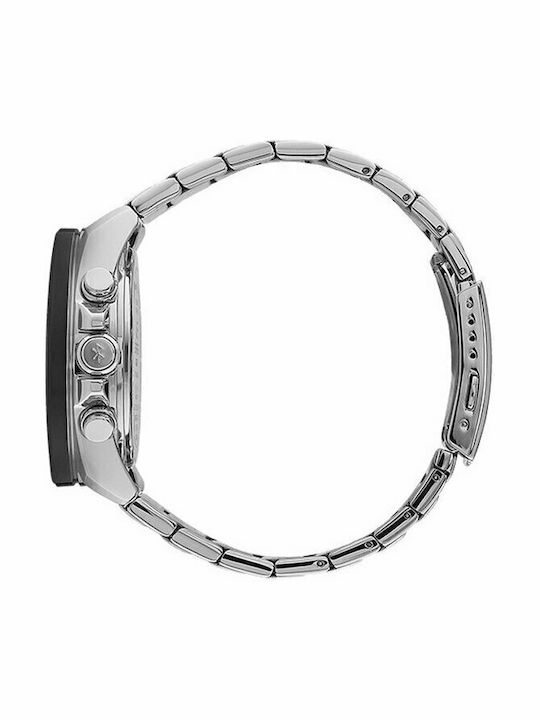 Casio Edifice Analog/Digital Herrenuhr 48mm Chronograph Solar mit Silber Metallarmband