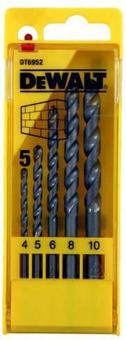 DEWALT Set of 5 Diamond Drills Carbide with Cylindrical Shank for Masonry, Glass and Tiles