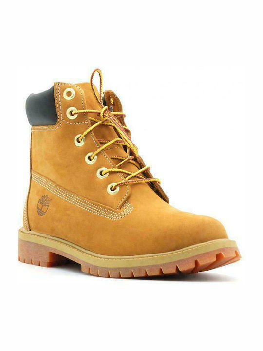 Courma Leather Kids Boots with Zipper Tabac Brown