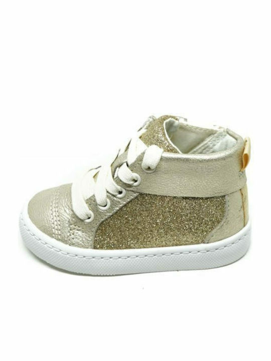 City Oasis HT Glitter Δερμάτινα Παιδικά Μποτάκια με Φερμουάρ Χρυσά