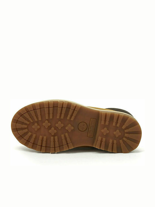 Courma Leather Kids Boots with Zipper Tabac Brown