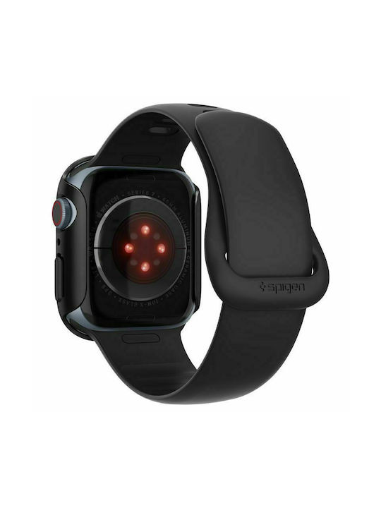 Spigen Thin Fit Plastic Case in Black color for Apple Watch 7, 8, 9 (45mm)