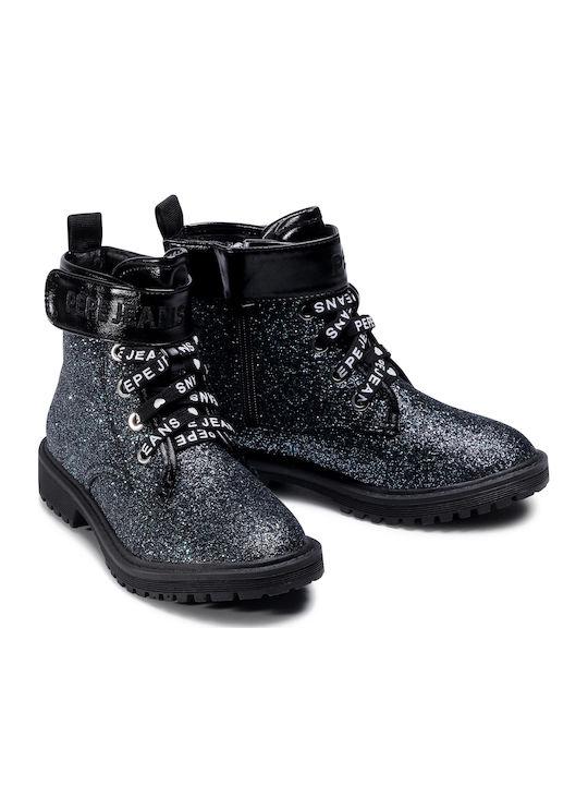 Hatton Kinderstiefel mit Schnürsenkeln Silber