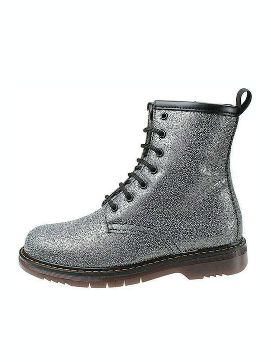 Kinderstiefel mit Reißverschluss Silber