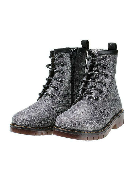 Kinderstiefel mit Reißverschluss Silber