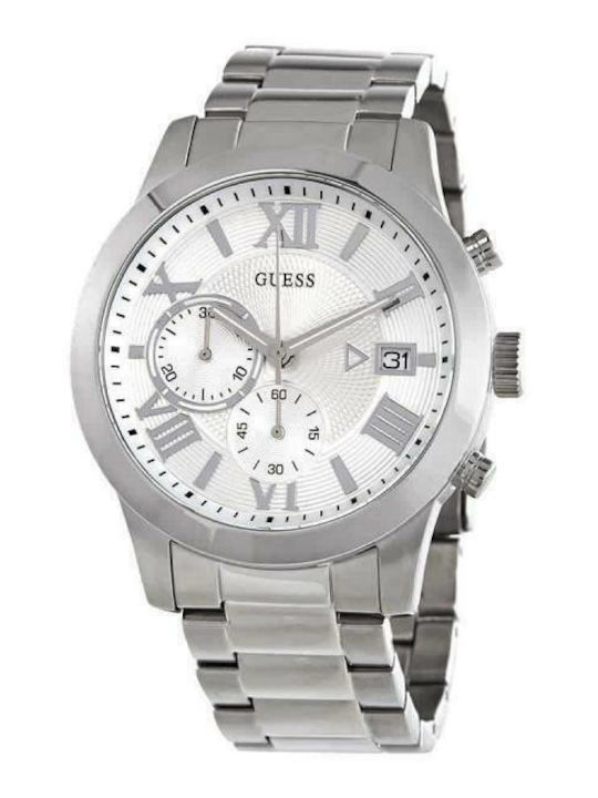 Guess Men's Watch 42mm Chronograph Battery with Silver Metal Bracelet