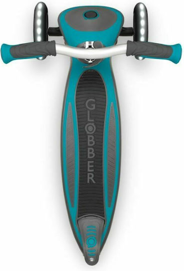 Globber Детски Скутер Сгъваемо Master Lights 3 колела за 4+ Години Тюркоазен