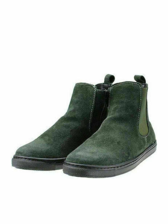 Suede Kinderstiefeletten mit Reißverschluss Grün