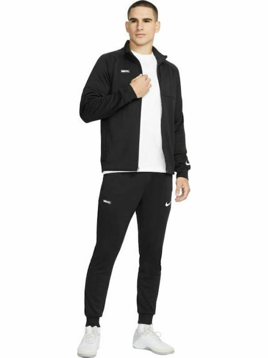 Tracksuit Df Fc Football Ποδοσφαιρικό Σετ Φόρμας Dri-Fit Γυαλιστερό με Λάστιχο Μαύρο