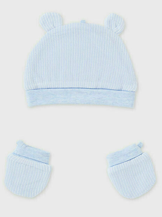 Kids Beanie Set with Gloves Fabric Light Blue for Newborn