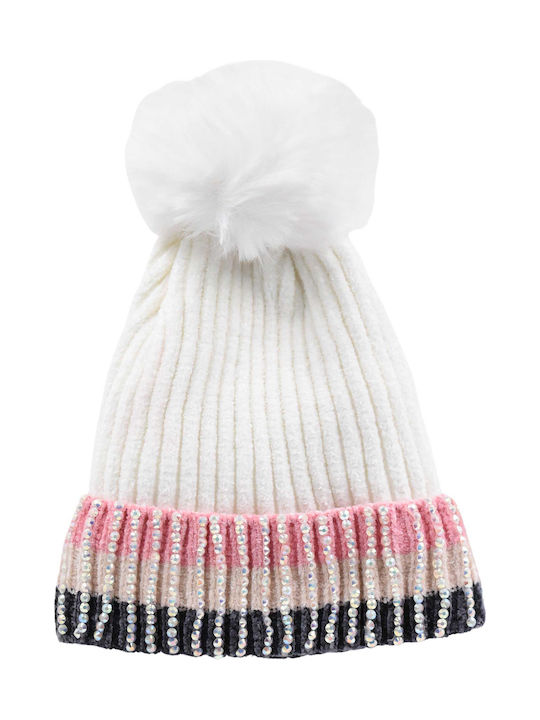 Verde Kids Beanie Knitted White