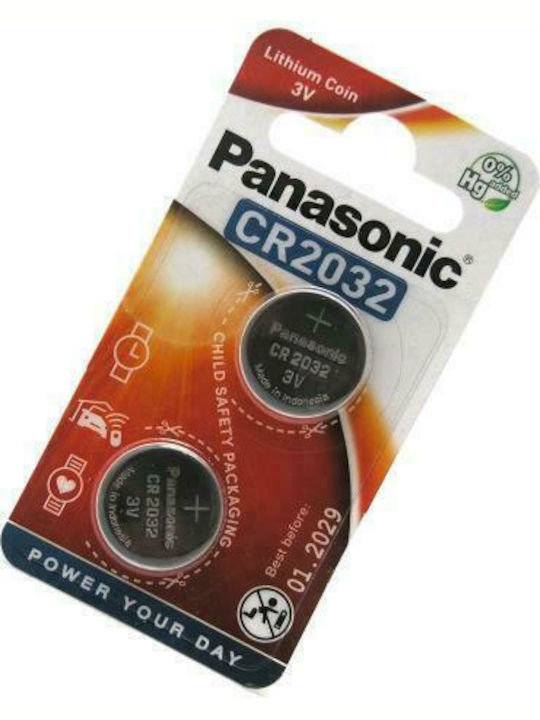 Panasonic Lithium Power Μπαταρίες Ρολογιών CR2032 3V 2τμχ