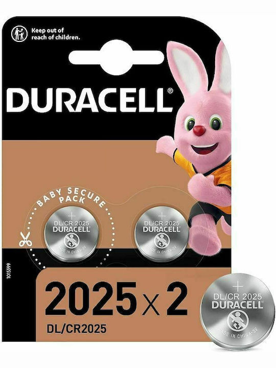 Duracell Long Lasting Power Μπαταρίες Λιθίου Ρολογιών CR2025 3V 2τμχ