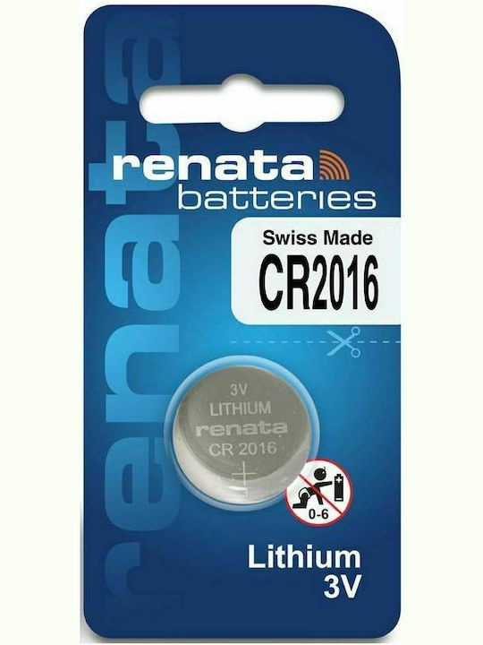 Renata Μπαταρία Λιθίου Ρολογιών CR2016 3V 1τμχ