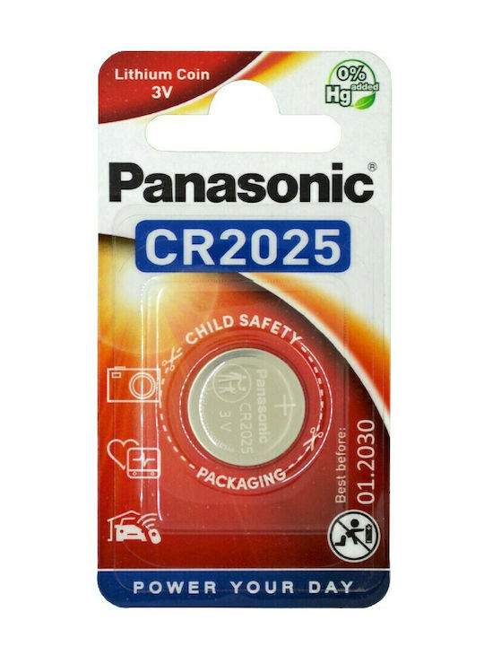 Panasonic Lithium Power Μπαταρία Ρολογιών CR2025 3V 1τμχ