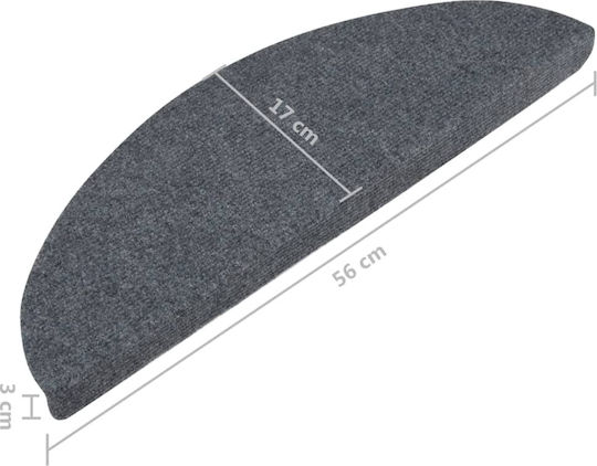 vidaXL Stair Mats Grey 56cm 136391 15pcs